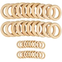 Los mejores  - LYTIVAGEN 40 PCS Anillos de Madera- Anillos de Dentición 2 Tamaños Mordedor de Madera para Hallazgos Artesanales de…